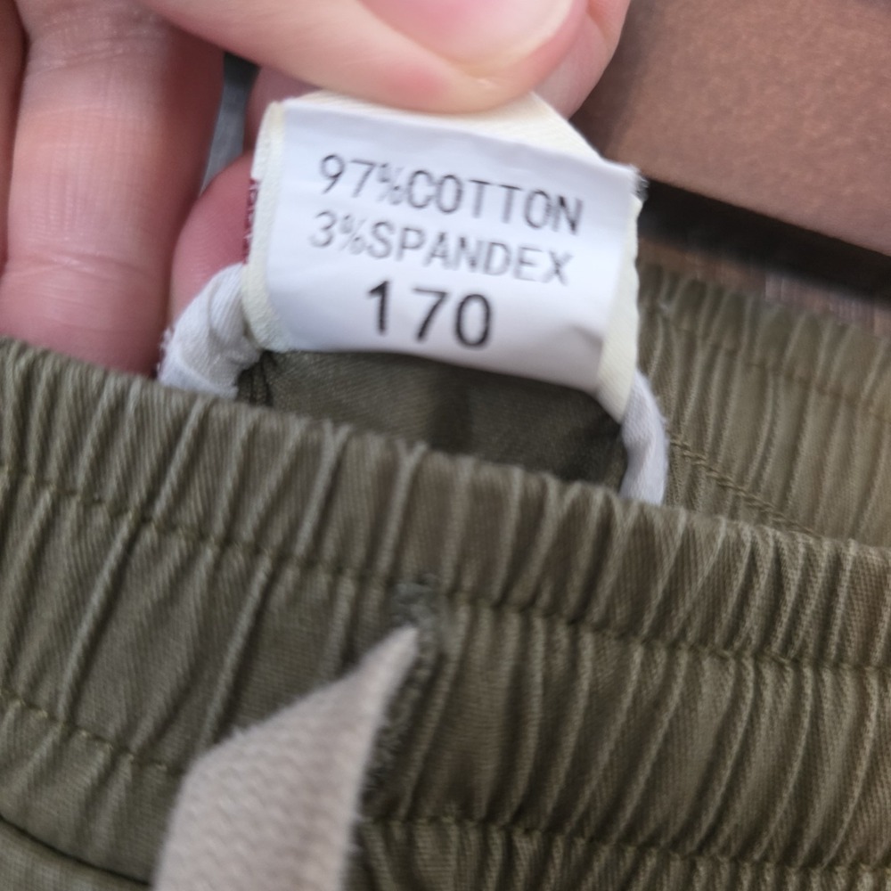 Heron Preston Pants Kid's Size 170 Army Green Cargo Jogger Pockets Drawstring - Picture 5 of 8